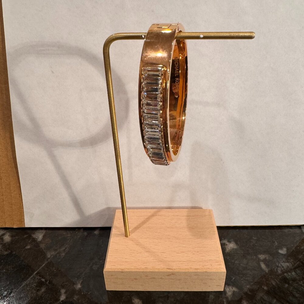 Michael Kors Rose Gold-Tone Crystal Bangle Bracelet
